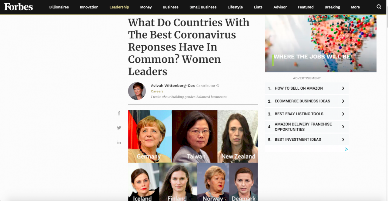 Журнал Forbes высоко оценил усилия Цай Ин-вэнь по сдерживанию COVID-19