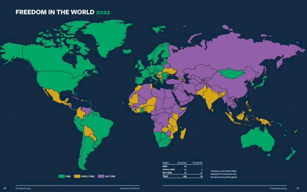 Тайвань на 5-м месте в мире по уровню свободы интернета, Китай — на последнем